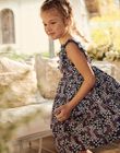Robe violette en satin de coton fleuri FREBLOETTE / 23E2PFI4ROBH701