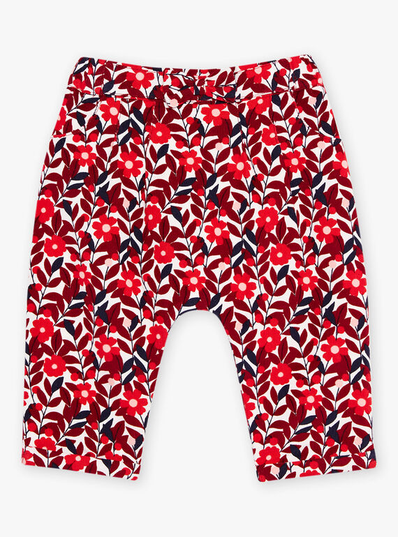 Pantalon en velours côtelé à imprimé fleuri DAORIANE / 22H1BFX1PAN001