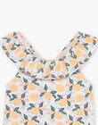 Maillot de bain 1 pièce orange et bleu à imprimé clémentines FITERESE / 23E4BFM1MAI114