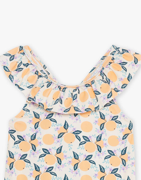 Maillot de bain 1 pièce orange et bleu à imprimé clémentines FITERESE / 23E4BFM1MAI114