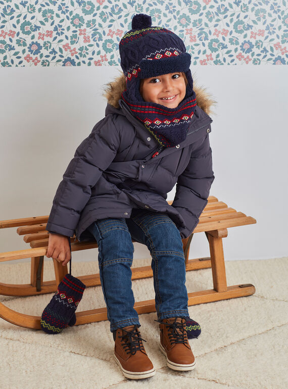 Parka gris foncé doublure polaire enfant garçon BADOUNAGE / 21H3PGE3PARJ916