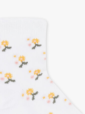 Chaussettes écrues à imprimé fleurs finition fantaisie bébé fille CYAGATHE / 22E4BF11SOB001