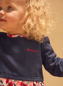 Robe bimatière bleu marine et imprimé pommes  Bébé Fille NAGISLAINE / 25H1BFM1ROB070