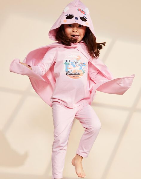 Pyjama deux pièces rose pâle en coton avec cape tête de koala FLOPOETTE 2 / 23E5PF42PYT030