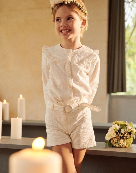 Short écru à broderies fantaisie FRESHOETTE / 23E2PFI1SHO005