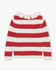 Pull écru à collerette avec rayures rouges FOPULETTE / 23E2PFC1PUL001