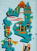 Parure de lit bleu turquoise motif pirate  TIPARURPIR / 20EZEN74PLCC218