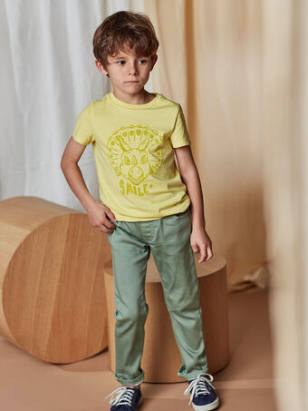 Pantalon vert knit denim enfant garçon CAZITAGE2 / 22E3PGF2CFP614