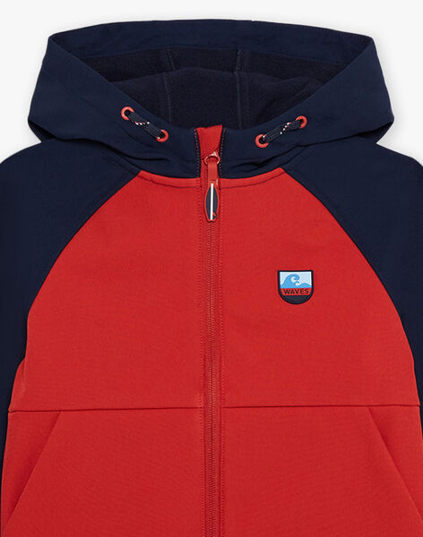 Blouson rouge à capuche FRAPOLAGE / 23E3PG52BLO713