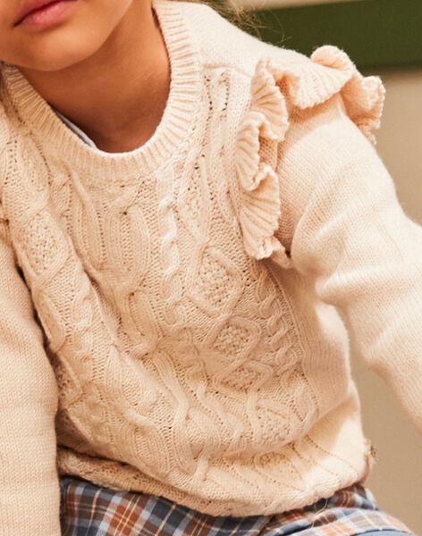Pull écru en maille torsadée DIAPULETTE / 22H2PFY1PUL808