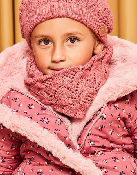 Snood vieux rose en tricot ajouré DRATWIETTE / 22H4PFM2SNOD312