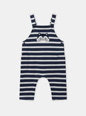 Salopette à rayures bleu marine avec patch raton laveur Bébé Garçon NAIGOR / 25H1BGP4SALA015
