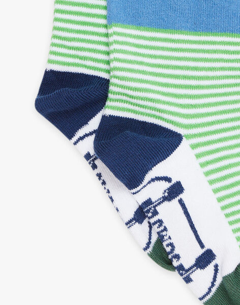 Chaussettes bleues colorblock à rayures FUSKATAGE / 23E4PGN1SOQC233