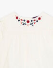 Blouse en voile de coton à broderies fleuries DAORELIA / 22H1BFX1CHE001
