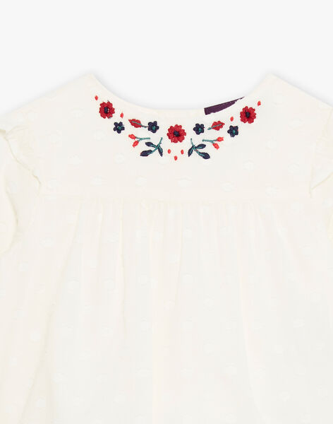 Blouse en voile de coton à broderies fleuries DAORELIA / 22H1BFX1CHE001