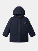 Parka 2 en 1 bleu foncé ou marron matelassé à manches longues Garçon NINCARAGE / 25H3PGE2PARC214