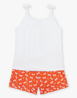 Débardeur et short blanc et orange en jersey FRUPETTE / 23E2PFU1ENS001