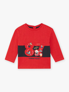 T-shirt manches longues rouge motif fantaisie voiture bébé garçon BAPEPITO / 21H1BGM1TMLF528
