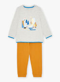 Ensemble pyjama moutarde et gris en coton KUIGLAGE / 24E5PG56PYJ943