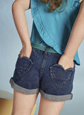 Short en denim foncé et ceinture à paillettes enfant fille CAUJENETTE 1 / 22E2PFT2SHOK005