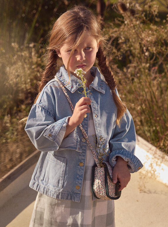 Veste en jean brodée « M » dans le dos MIJACKETTE / 25E2PF91VESP272