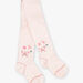 Collant rose pâle à Jacquard papillons et fleurs