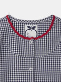 Tablier vichy bleu marine et blanc Fille NOTABETTE / 25H4PFP1TAB001