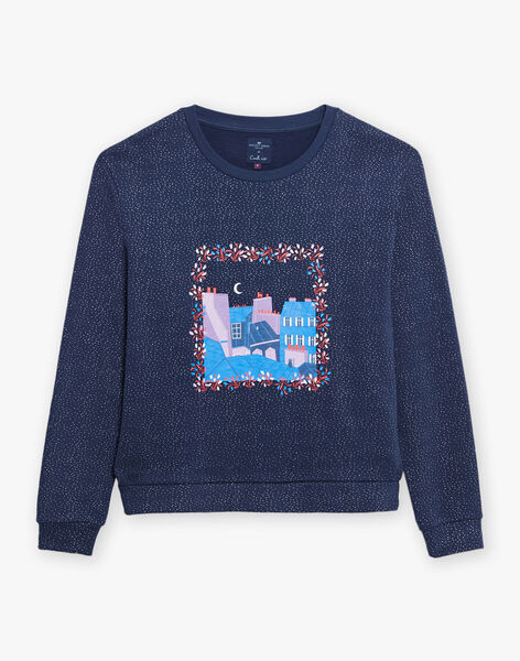 Sweat Camille Witt marine à paillettes - Maman DOSWEF / 22H2FFT1SWE705