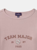T-shirt rose à manches longues et volants aux épaules Fille NAEPLETTE / 25H2PF31TML303