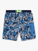 Short de bain bleu imprimé feuilles enfant garçon CYSHORTAGE / 22E4PGO6MAI622