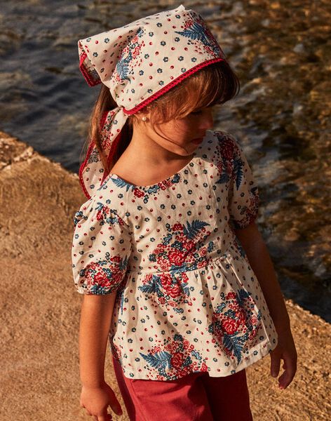 Foulard écru à fleurs FOFOULETTE / 23E4PFC1ECH001