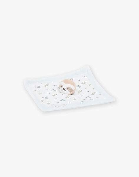 Doudou carré écru à animation 3D Paresseux FONT / 23E0AG71JOU614