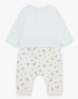 Body-T-shirt bleu, pantalon beige et chaussettes vert d'eau FOREST / 23E0CG72ENS614