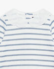 T-shirt esprit marinière écru et bleu marine FABULEUSE / 23E1BF81TEE001