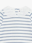 T-shirt esprit marinière écru et bleu marine FABULEUSE / 23E1BF81TEE001
