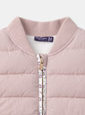 Doudoune sans manches rose pale et imprimé fleuri Fille NAEDOETTE / 25H2PF31GTV303