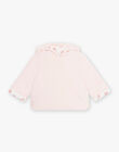 Veste à capuche en velours rose bébé fille 22H0CF12VES307