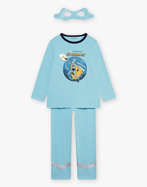 Pyjama déguisement super-héros turquoise enfant garçon CYJAMAGE3 / 22E5PGE2PYTC216
