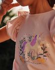 T-shirt lilas à volants et licorne fantaisie FLALICETTE / 23E2PFO1TMCH700