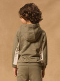 Gilet à capuche Kaki et Blanc MMAZIPAGE / 25E3PG53JGHG600