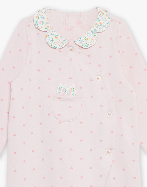 Grenouillère rose clair avec coeur FECOLINE / 23E5BF21GRE321