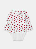 Body blanc imprimé pommes à manches longues Bébé Fille NAGIGI / 25H1BFM1BOD001