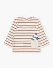T-shirt à rayures beige DASAM / 22H1BGY3TMLA001