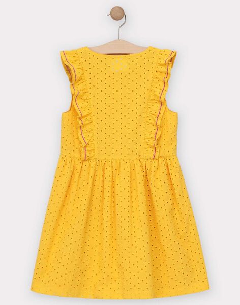 Robe En Broderie Anglaise Jaune Fille