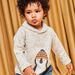 Pull beige en tricot fantaisie chiné