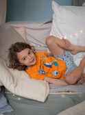 Pyjama orange et bleu à motifs monstres enfant garçon CAMONAGE / 22E5PG56PYJ400