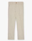 Pantalon beige en lin FRELINAGE / 23E3PGI1PANA013