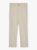Pantalon beige en lin FRELINAGE / 23E3PGI1PANA013