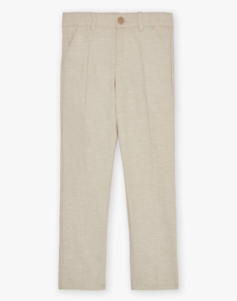 Pantalon beige en lin FRELINAGE / 23E3PGI1PANA013