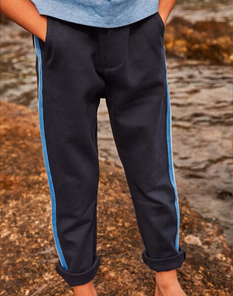 Pantalon bleu marine à bandes contrastantes FOPANTAGE / 23E3PGC1CFP070